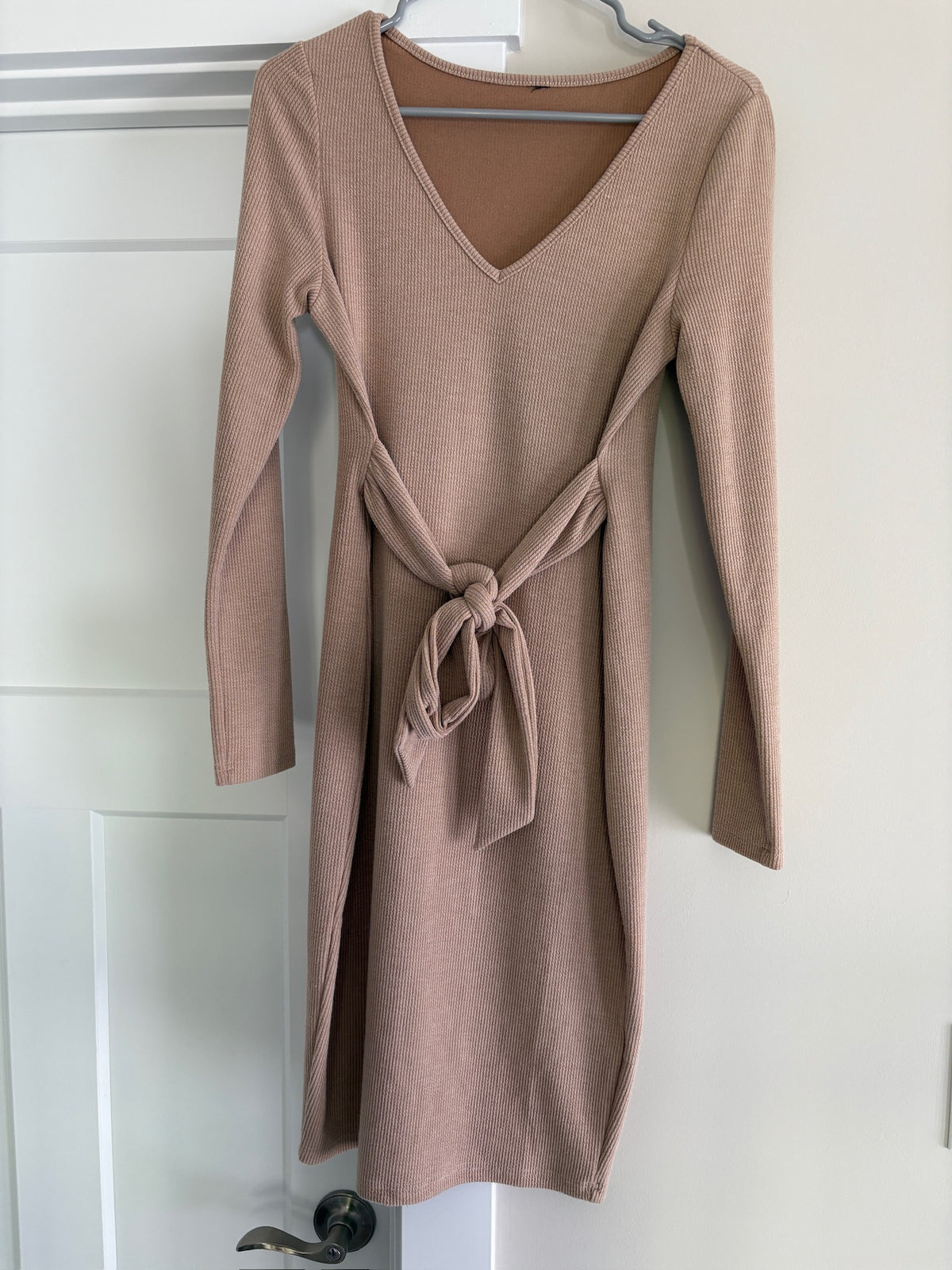 Seller #105 - Women's Medium Tan Dress with Tie Waist GUC