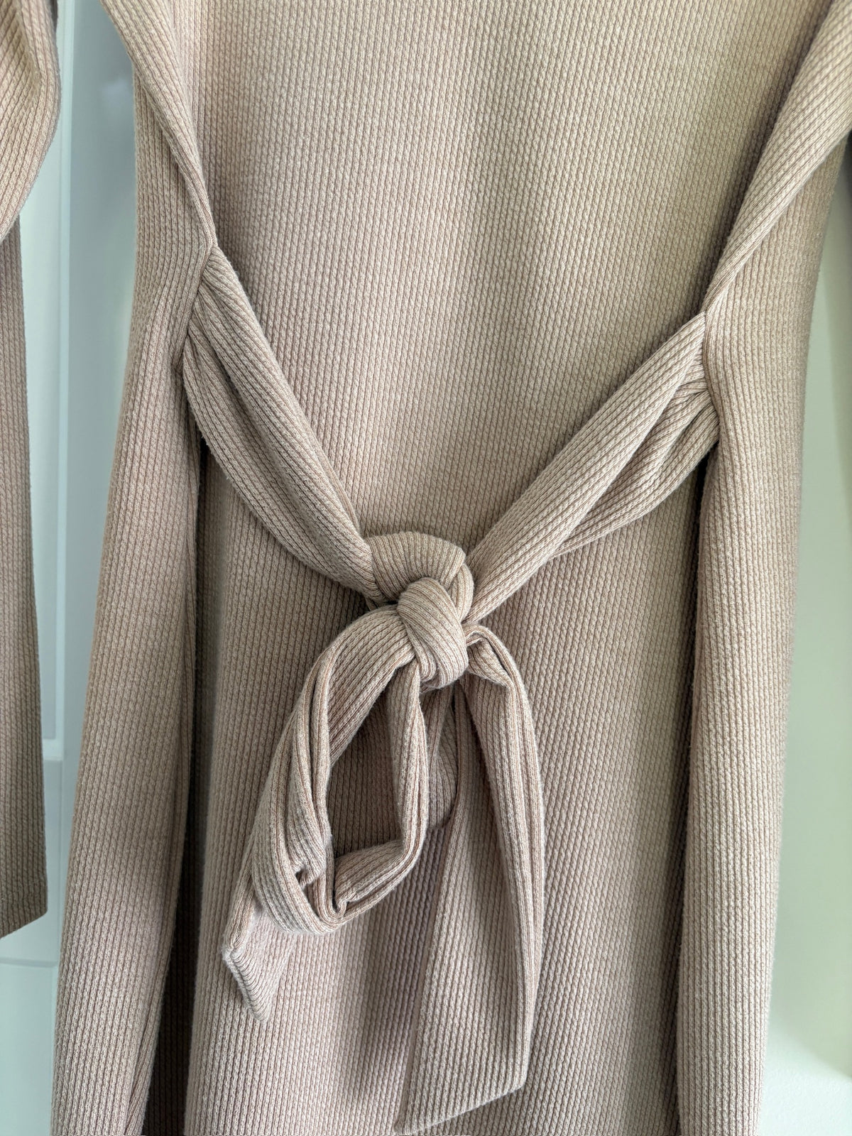 Seller #105 - Women's Medium Tan Dress with Tie Waist GUC