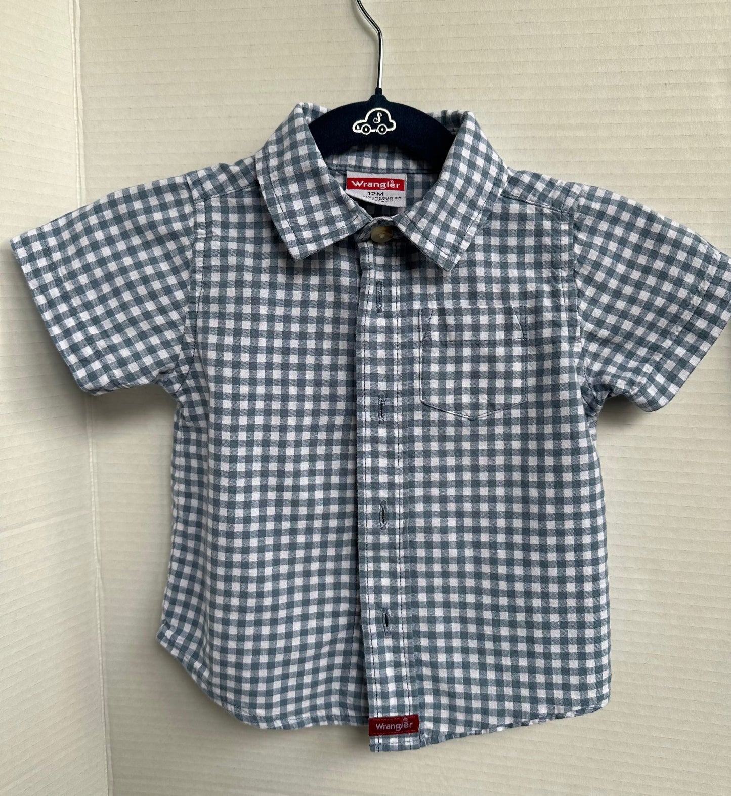 #146 Wrangler and Baby B'gosh Short-sleeve Button Up Set Boys 12M