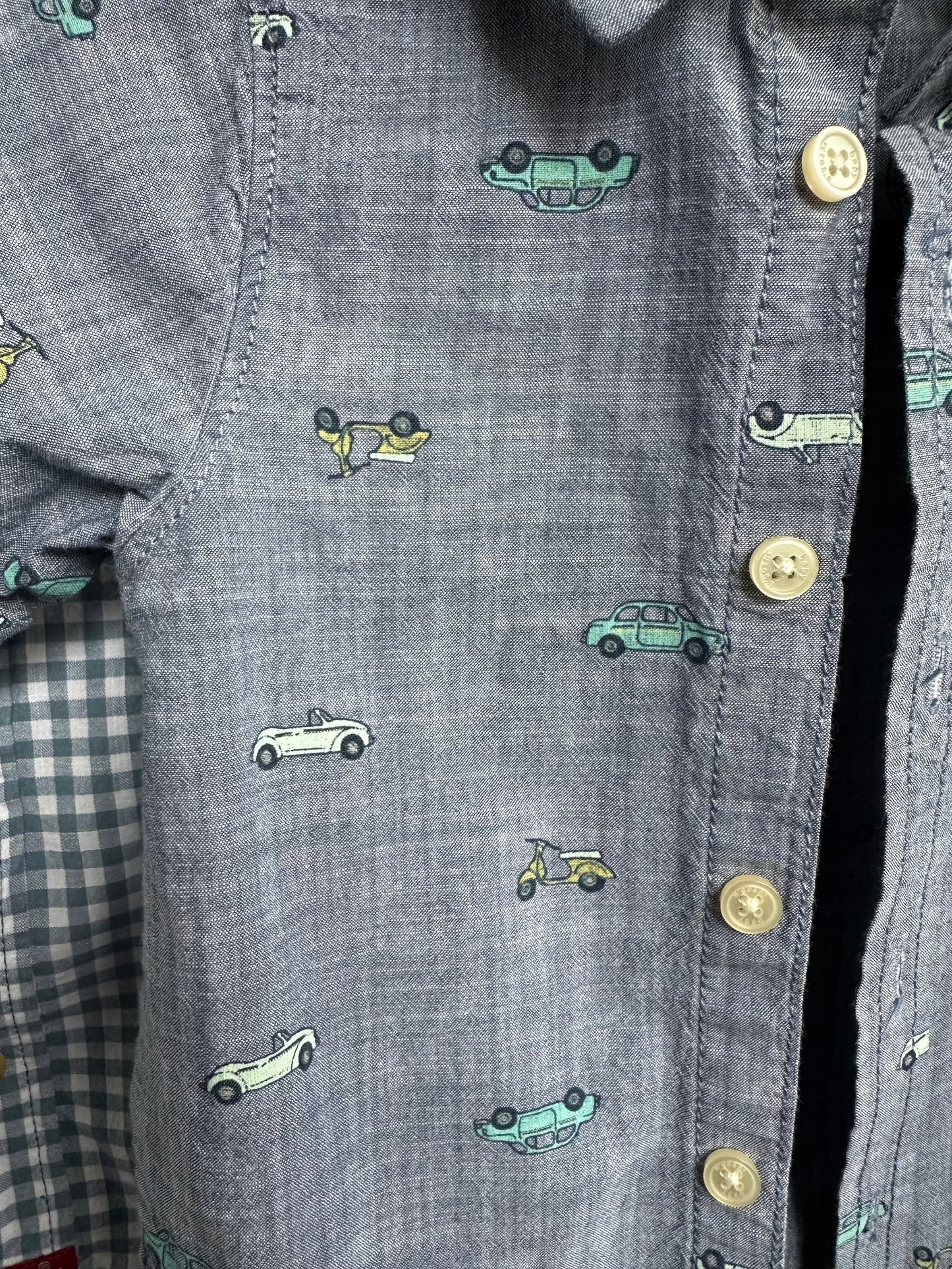 #146 Wrangler and Baby B'gosh Short-sleeve Button Up Set Boys 12M
