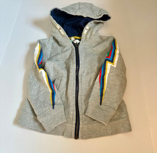 #48 Mini Boden Gray Zip Up Hoodie 3/4
