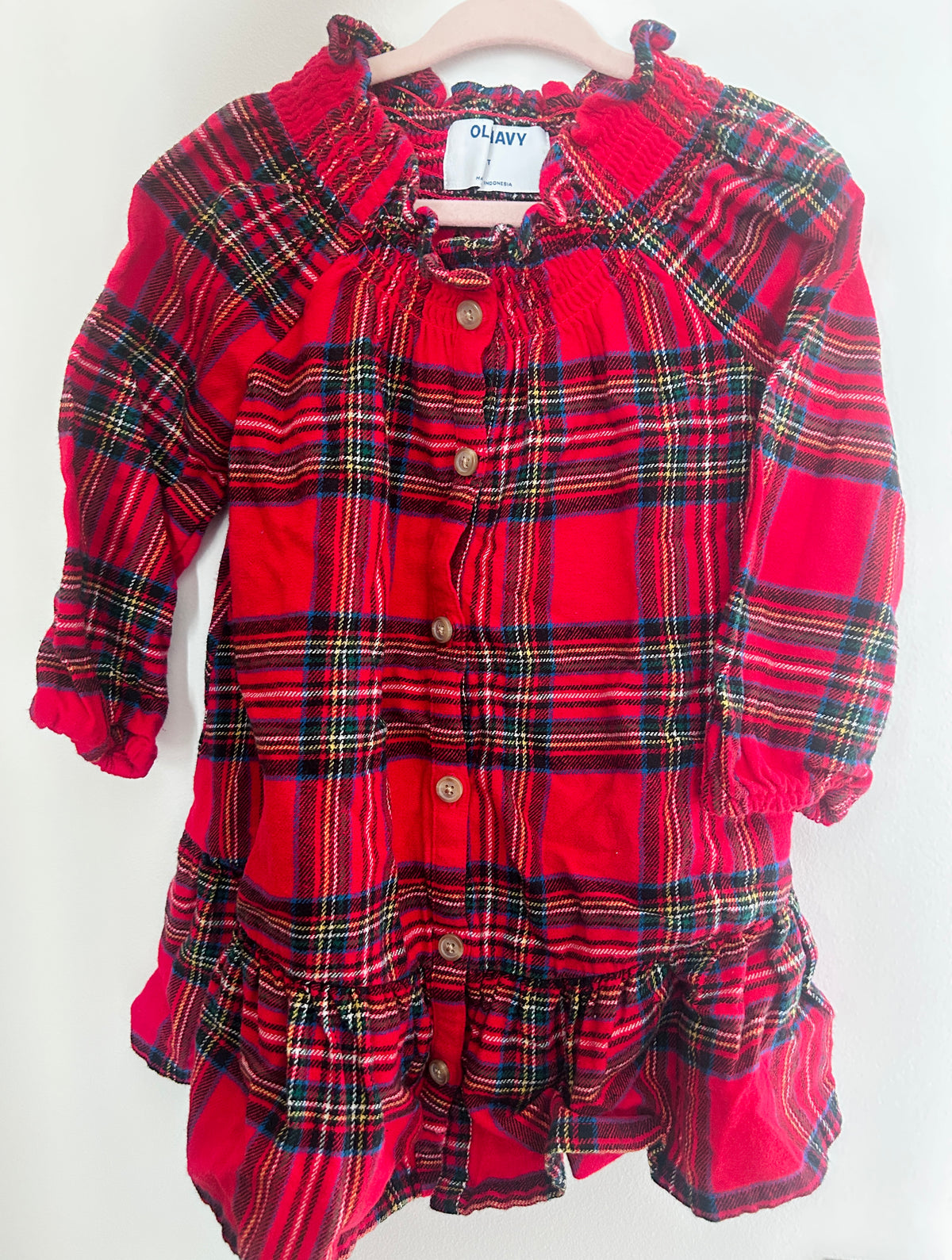#15 Old Navy 2t Tartan Smocked Dress