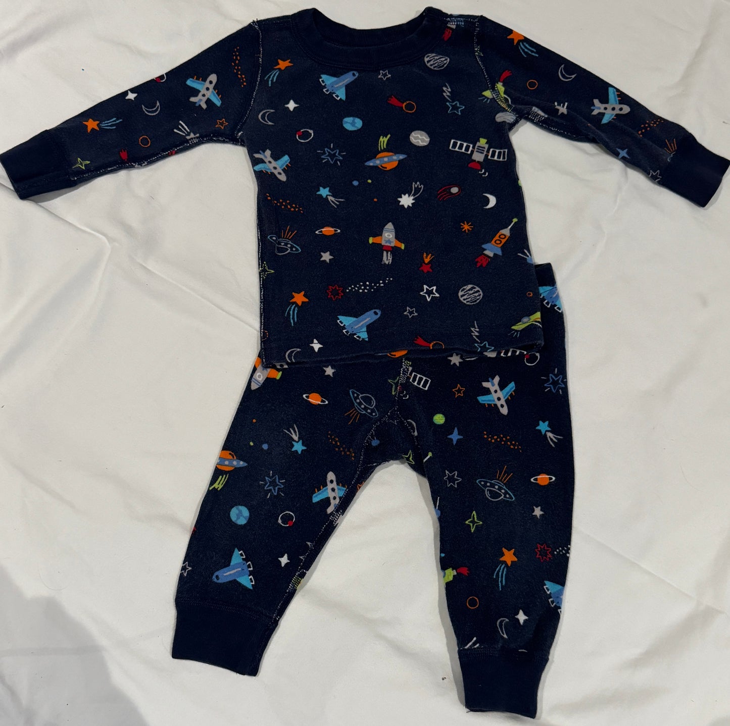 25 Space Pajamas Gender Neutral Size 6-12M