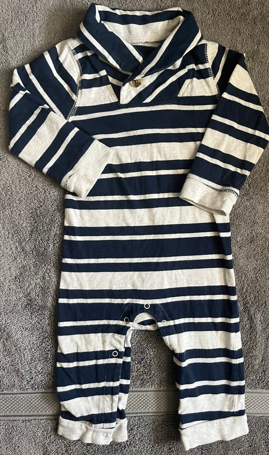 Seller #13 Old Navy boys 12-18 months navy blue stripe romper