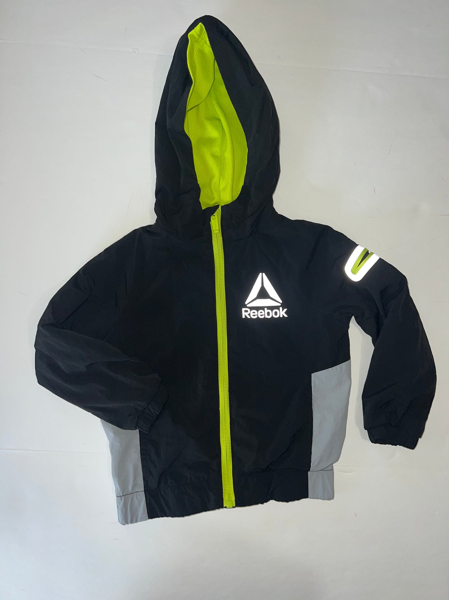 #78 boys 2T Reebok black and yellow zip up jacket