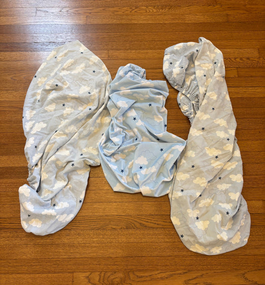 #58 Carters Take Flight Crib Sheets and Matching Changing Pad Sheet