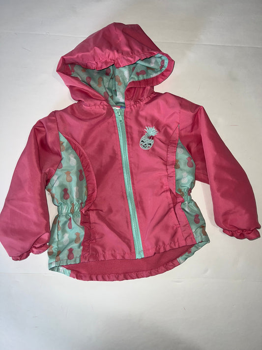 #78 girls 3T Lily and Dan pineapple hooded zip up jacket