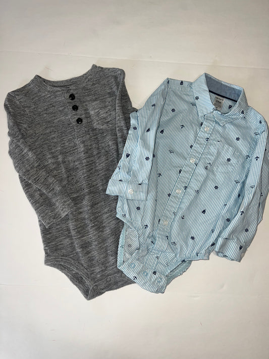 #78 boys 24m nice shirt onesie bundle