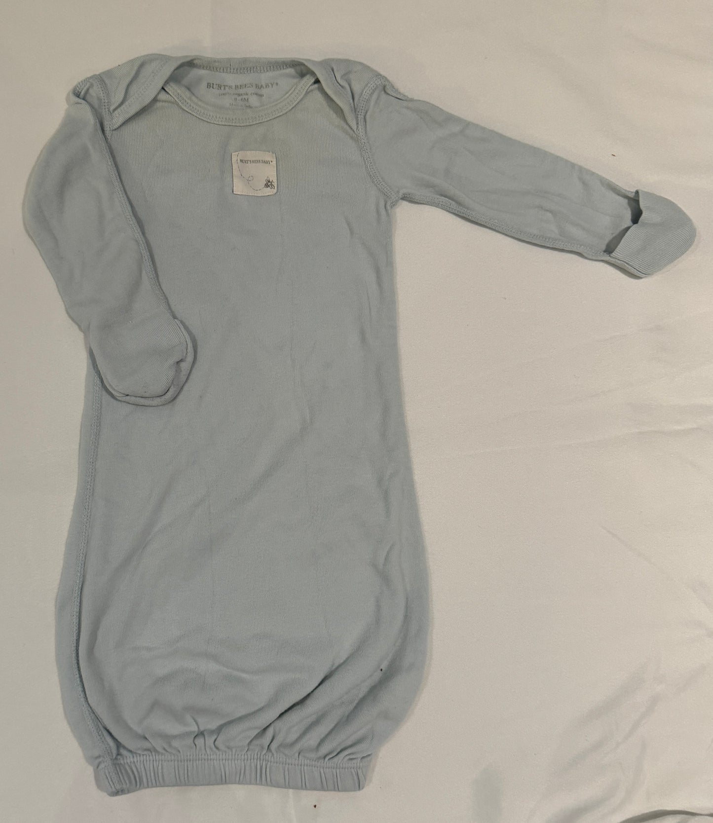 25 Burt’s Bees Baby Sleeper Gown Light Blue Size 0-6M