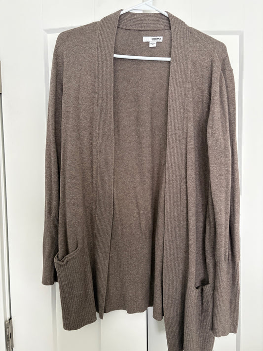 Seller #105 - Women's Medium Taupe Sonoma Open Cardigan VGUC