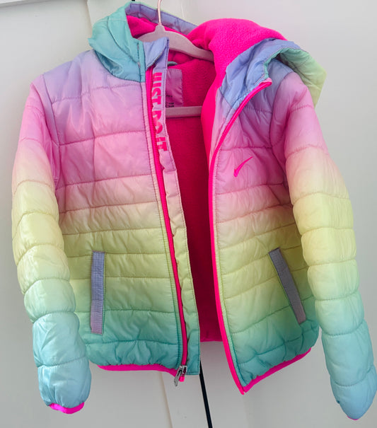 #15 Nike 24m Pastel Rainbow Puffer Jacket (Fleece-Lined)