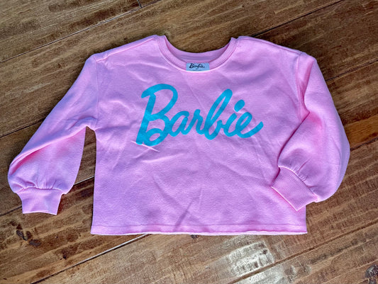 #199 Girls Barbie sweatshirt cropped size 3 NWOT
