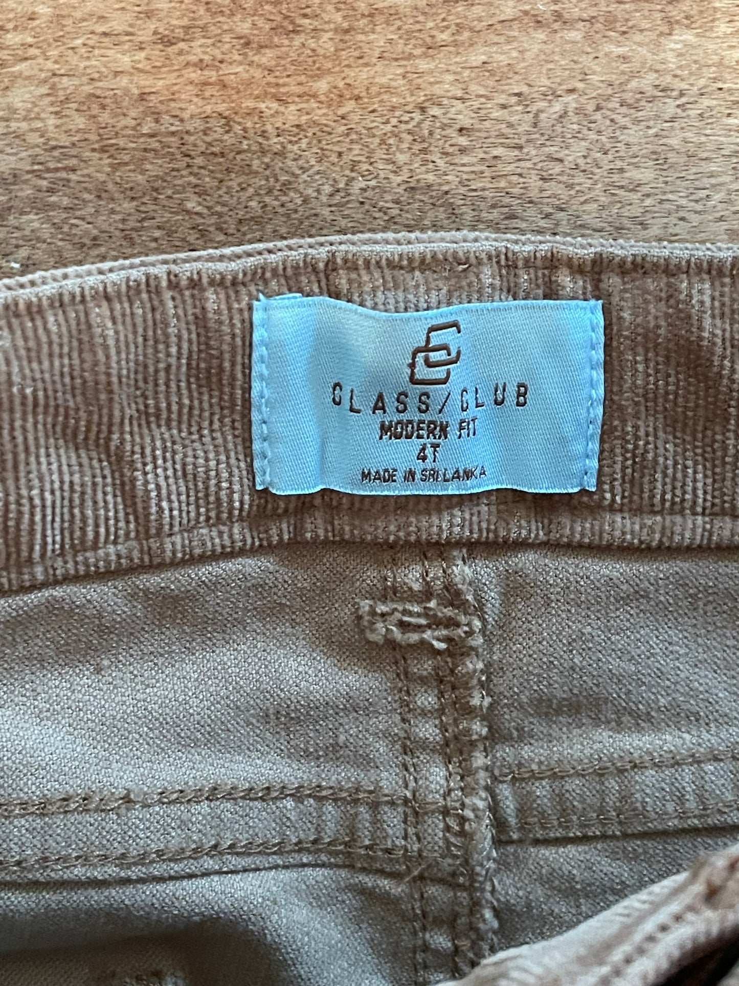 #199 Boys Class Club brown corduroy pants size 4 EUC