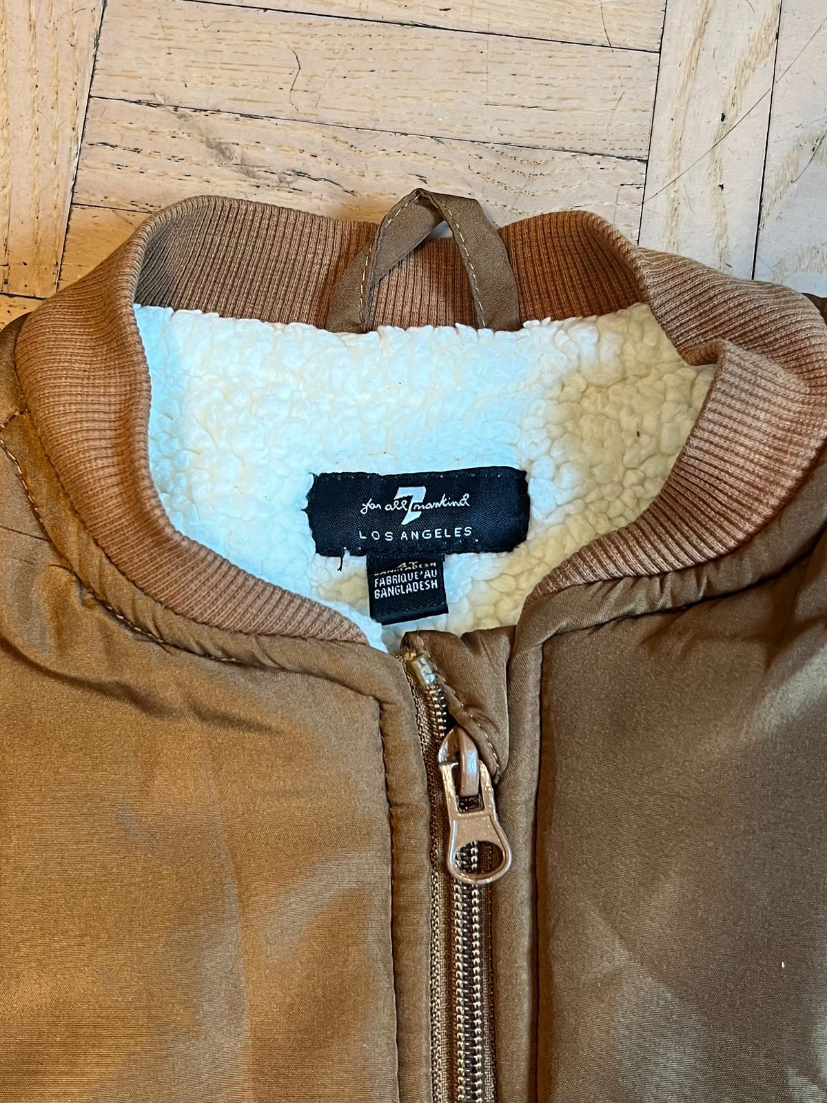 #195 For All Mankind brown 4T fleece lined vest