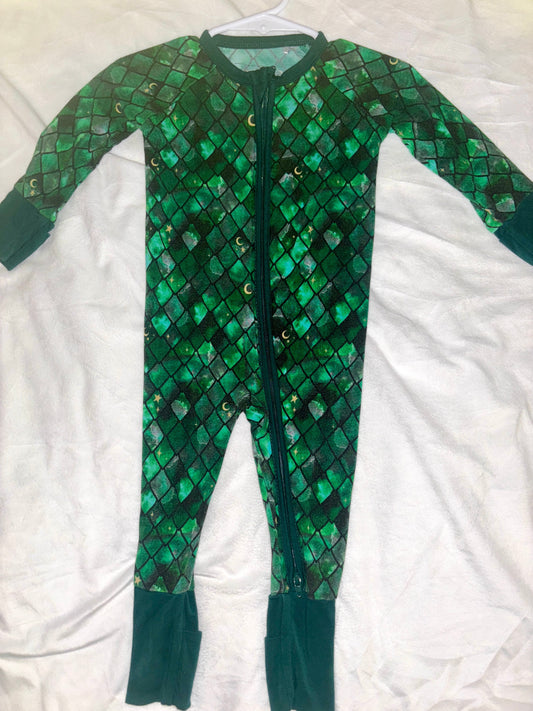 #84 *REDUCED* Blake & Rae Bamboo 3-6m Zippy- Mermaid Scale