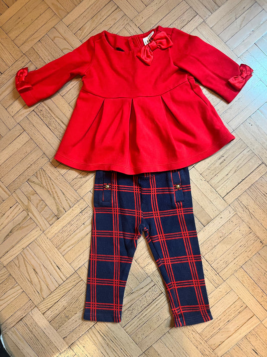 #195 Janie and Jack Girls 12-18 month Holiday Christmas outfit