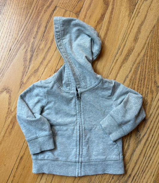 #22 Primary gray hoodie jacket boy or girl 6-12m