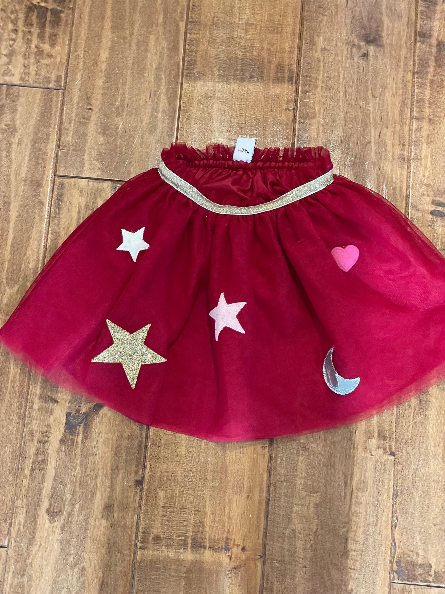 #199 Girls old navy red tulle skirt size 2 EUC