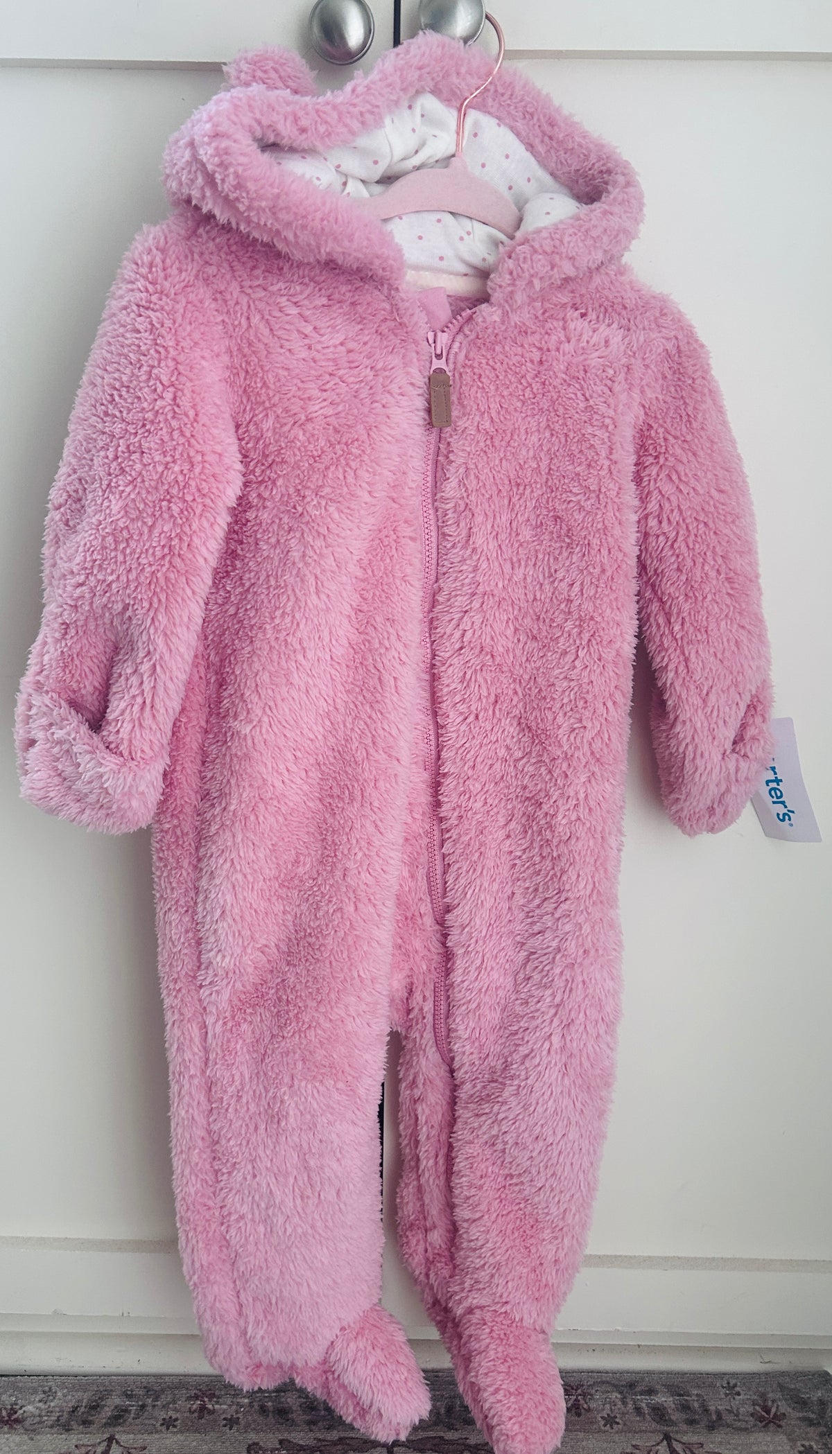 #15 Carters 9m NWT Pink Bear Sherpa Bunting