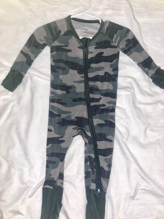#84 *REDUCED* Little Sleepies 3-6m Zippy- Vintage Camo