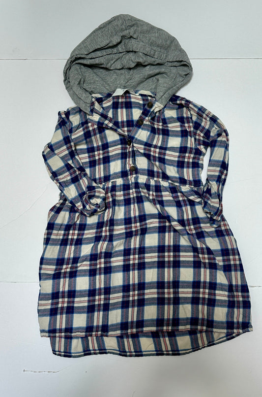 #162 H&M Plaid Dress with hoodie size 5