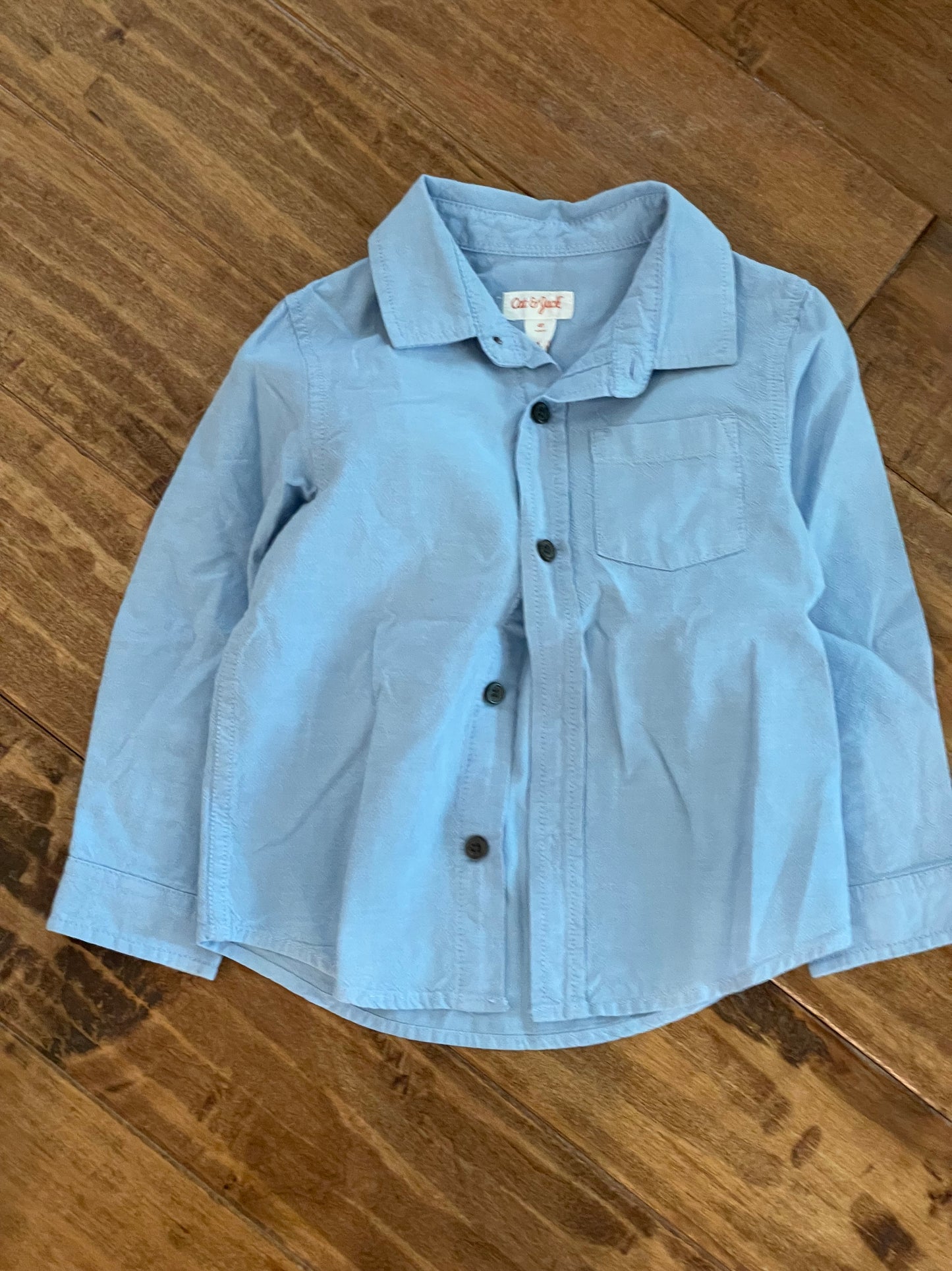 #199 Boys Cat and Jack blue dress shirt size 4 EUC