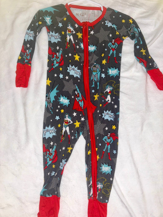 #84 *REDUCED* Little Sleepies 6-12m Zippy- Justice League