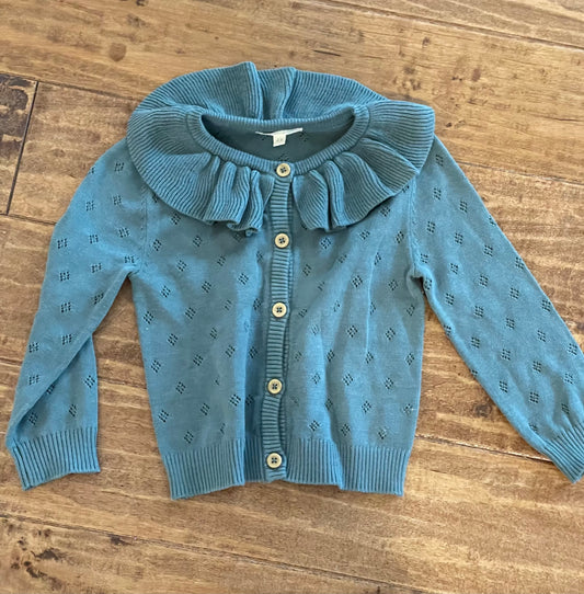 #199 Girls Grayson Collective green sweater size 2 EUC