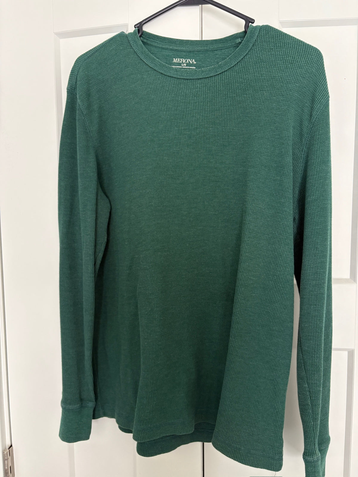 Seller #105 - Large Men's Green Merona Thermal/Waffle Shirt GUC