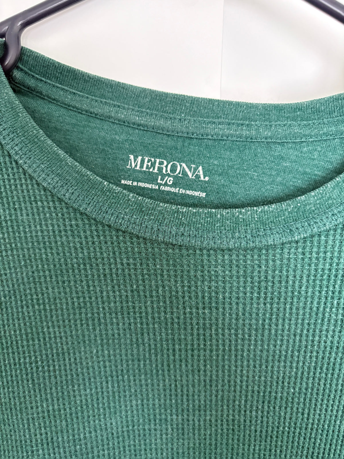 Seller #105 - Large Men's Green Merona Thermal/Waffle Shirt GUC