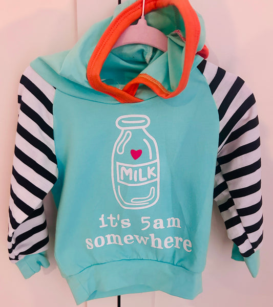 #15 Fits like 6-9m Milk Monster Hooded Shirt (with Monster Horns)