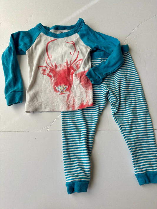 #162 Tea Reindeer PJs 2T