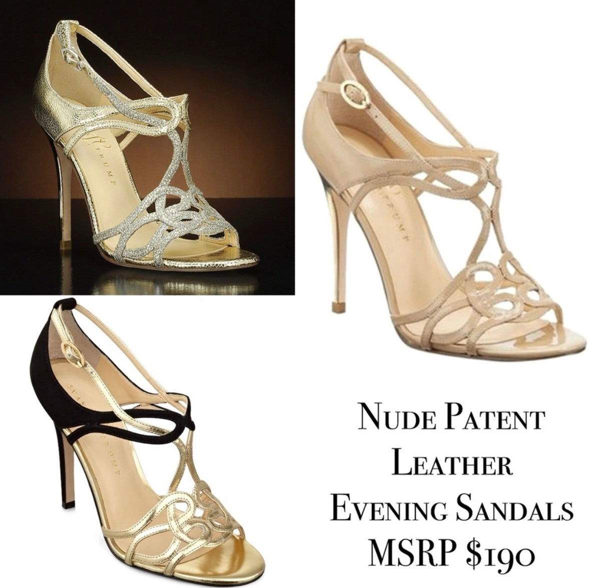 #72A Ivanka Trump Nude Patent Leather Heels, Size 8.5