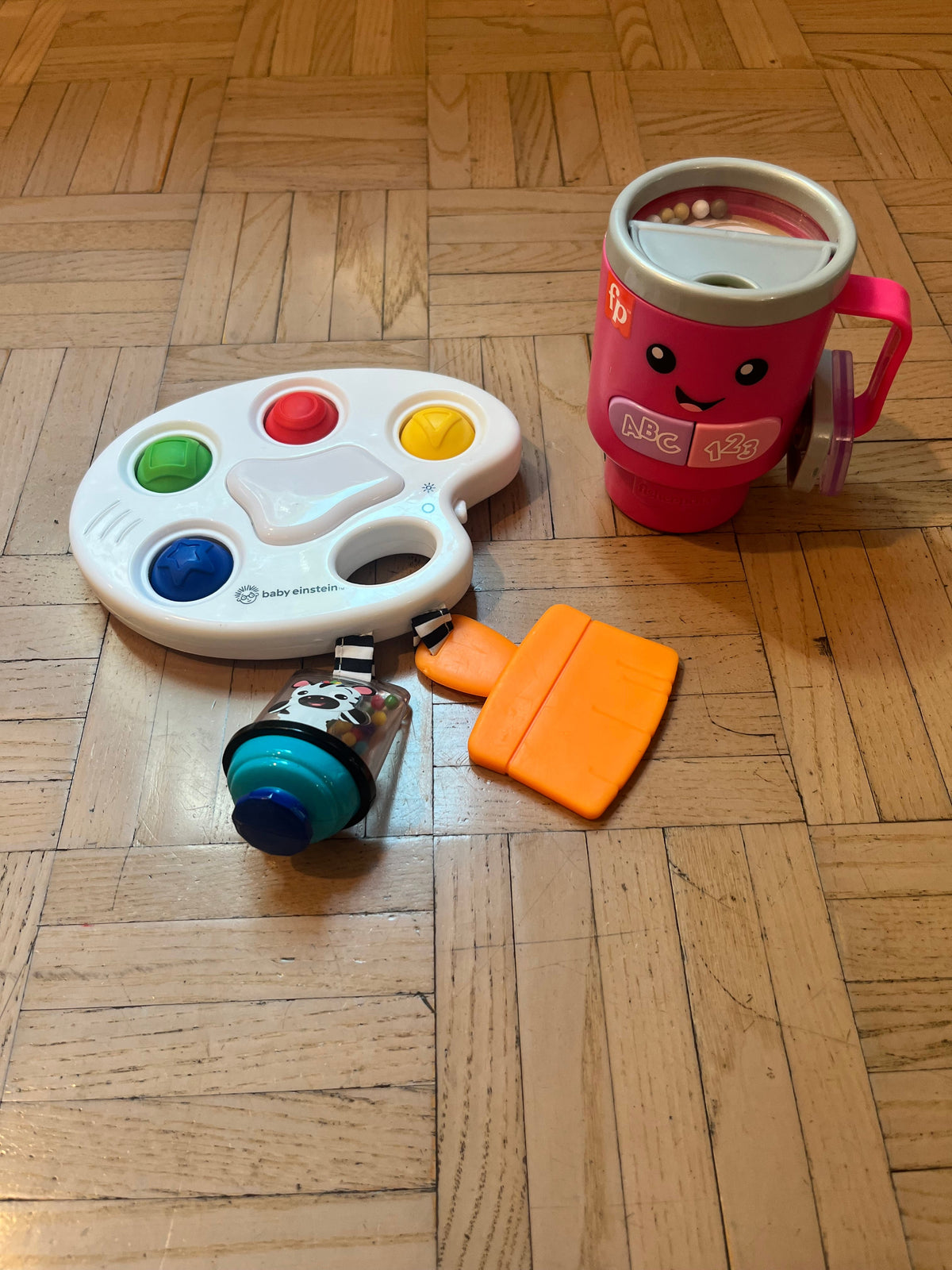 #195 NWOT Baby Einstein toy and coffee mug bundle