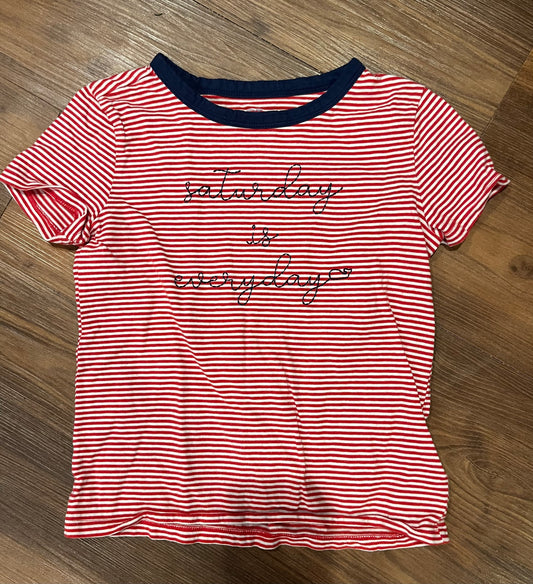 #7 Vineyard Vines Everyday is Saturday Red Striped Tee 5