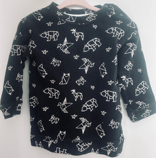 #15 H&M 9-12m Dark Gray Constellation Shirt