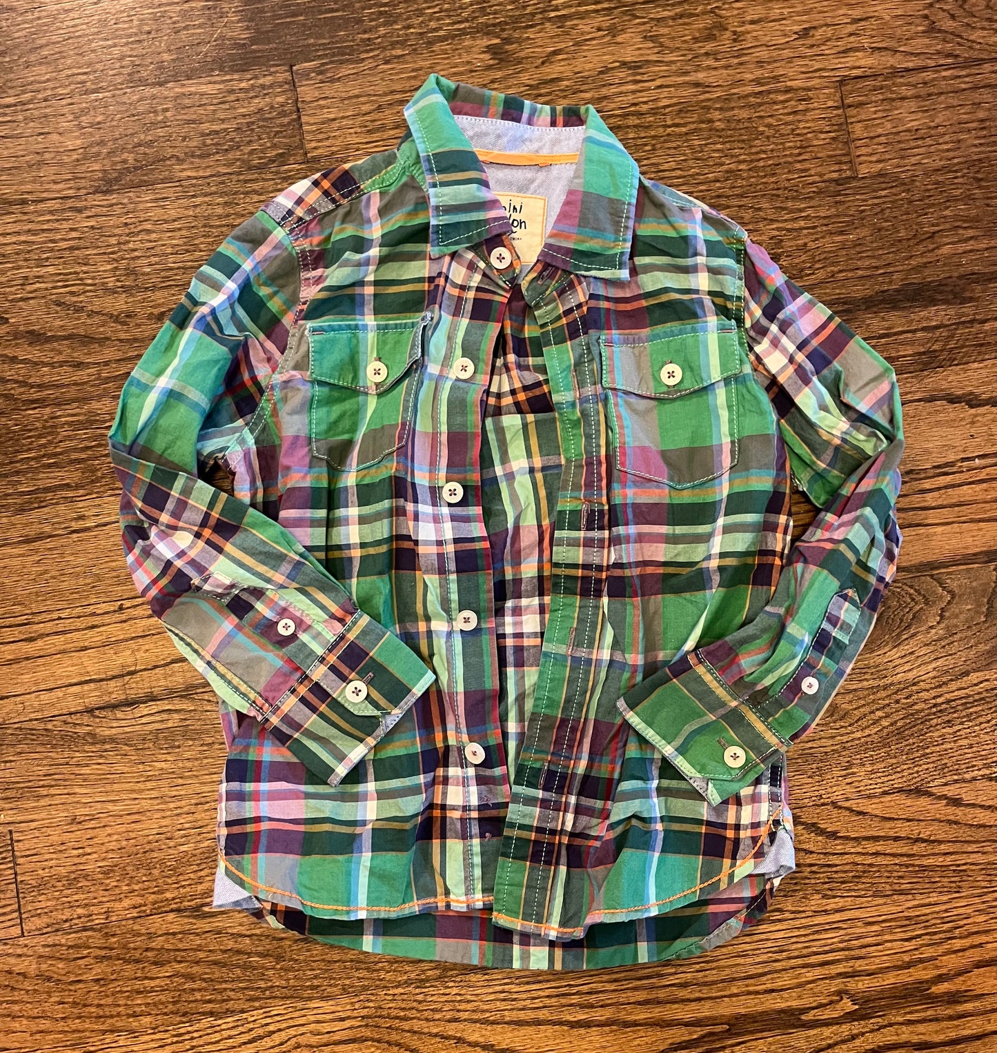 #7 Mini Boden 3/4 Button Up Shirt