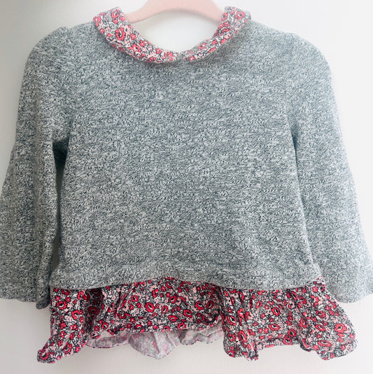 #15 Gap 12-18m Floral Peter Pan Collar Sweater