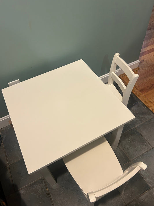 REDUCED Seller #145 Pottery Barn kids table and two chairs VGUC
