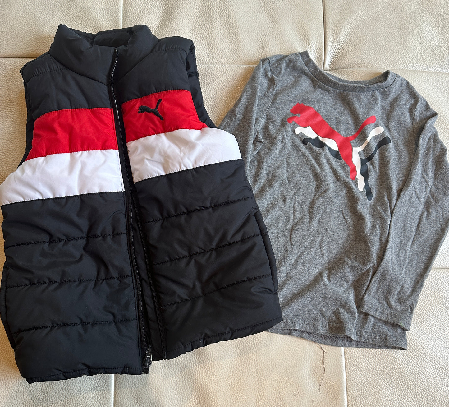 #43 puma vest and l/s shirt