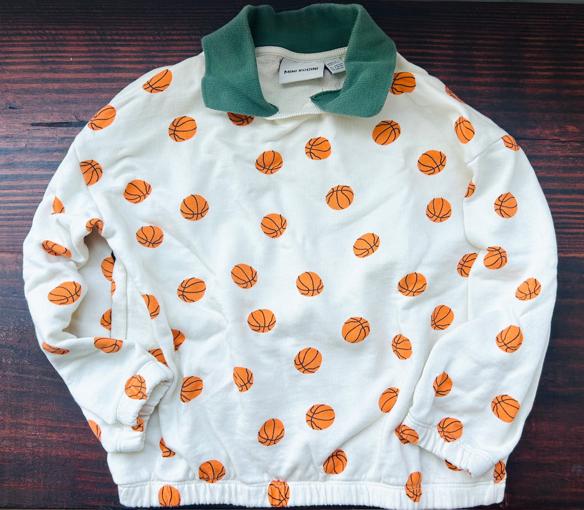 #15 Mini Rodini 7/8 Basketball Polo Crewneck