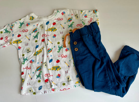 #162 Dip School Tee and Koala Kids Blue pants 3T