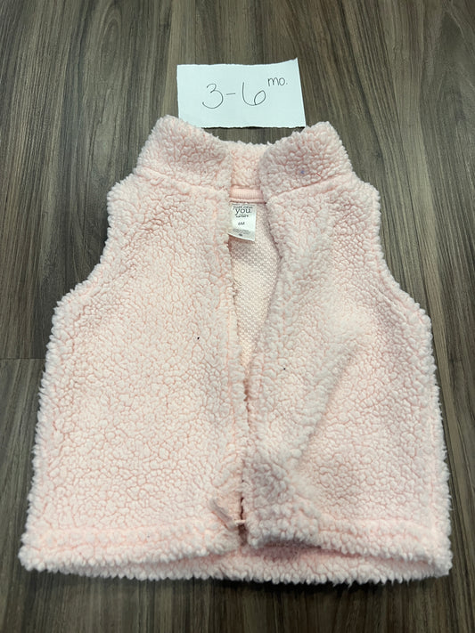 #138 - 3-6 Mo - VGUC Carters - Pink Fuzzy Vest - PU 45236