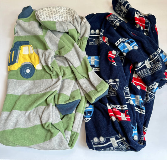 #162 Carters Fleece Footie PJ Bundle Boys 3T