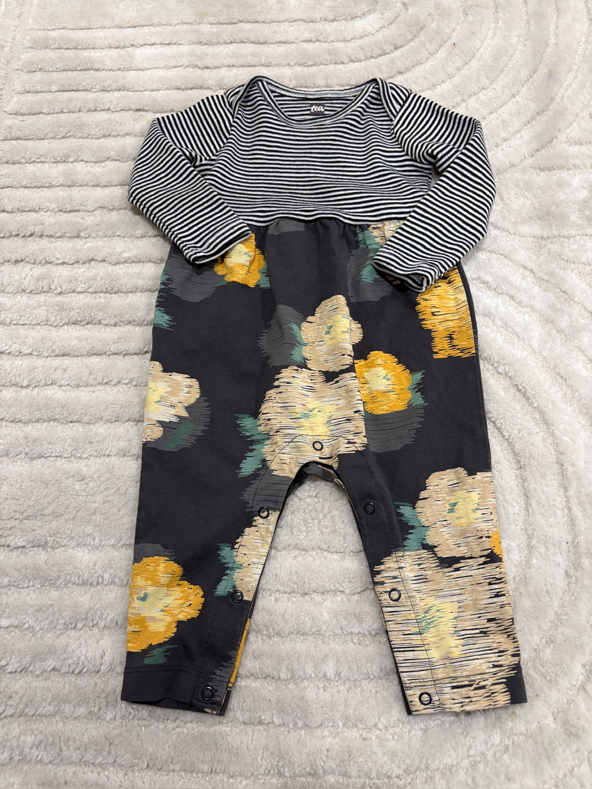 Seller #105 - Size 3-6 Months Girls Tea Collection Long Sleeve Romper EUC
