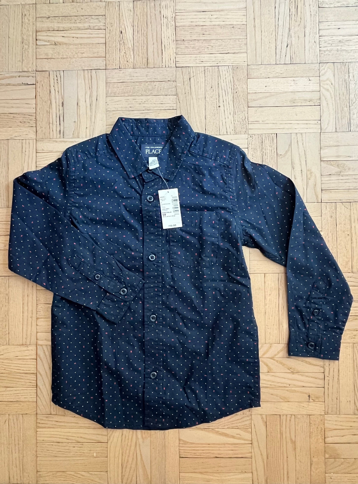 #195 NWT Boys 5T Children’s Place Navy Button Down with Navy 5/6 Vest
