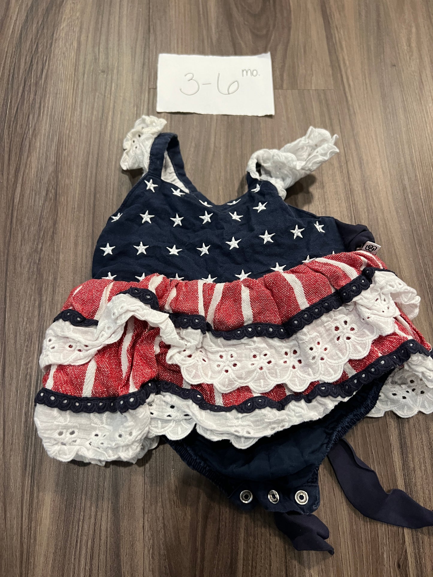 3-6 Mo - Bums & Roses - Red/White/Blue Dress - PU 45236 Except Semiannual Sale