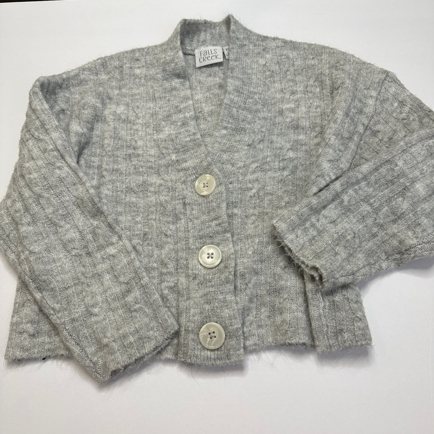 #162 Falls Creek Gray Cropped Sweater 4t
