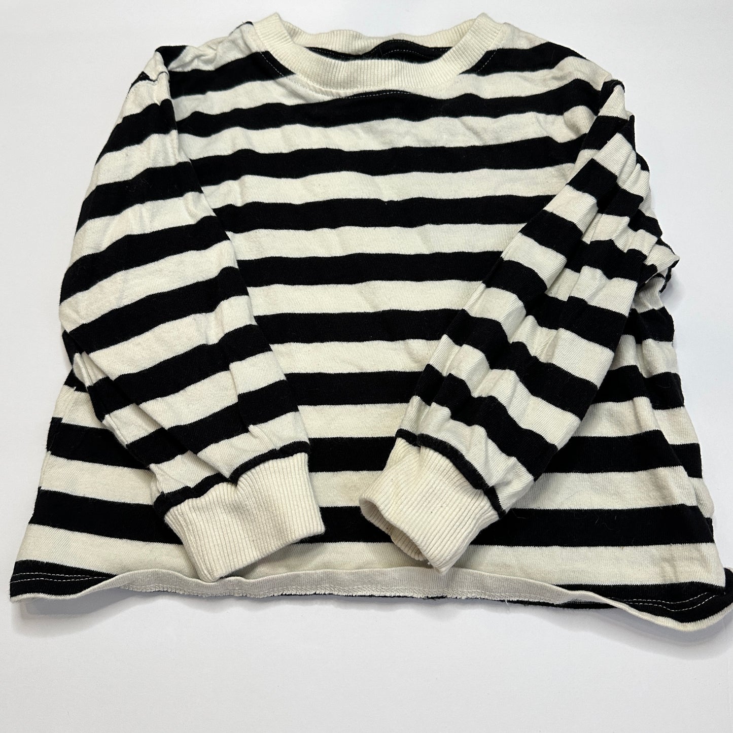 #162 Zara Black and White Striped Shirt 4/5