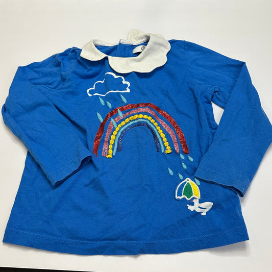 #162 Marks & Spencer Blue Rainbow top 2t